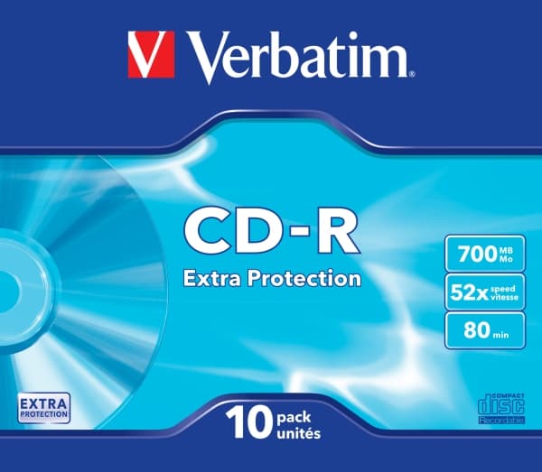 Verbatim - 10 x CD-R - 700 MB (80 min) 52x - smalt cover