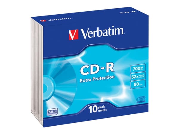 Verbatim - 10 x CD-R - 700 MB (80 min) 52x - smalt cover