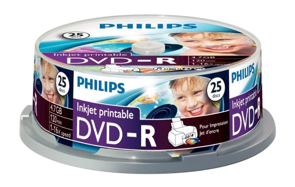 Philips DM4I6B25F - 25 x DVD-R - 4.7 GB (120 min) 16x - blekkstråleskrivbar overflate - spindel