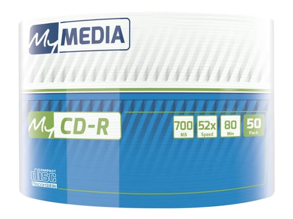 MyMedia - 50 x CD-R - 700 MB (80 min) 52x - matt sølvfarge - murstein