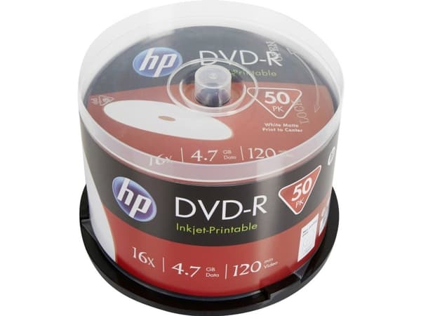 HP DME00025WIP DVD-R 4.7 GB 50 kpl karaa