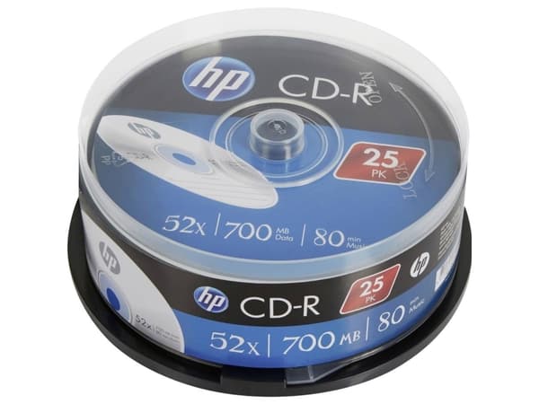 HP CRE00015, 52X, CD-R, 120 mm, 700 MB, Kakbox, 25 styck