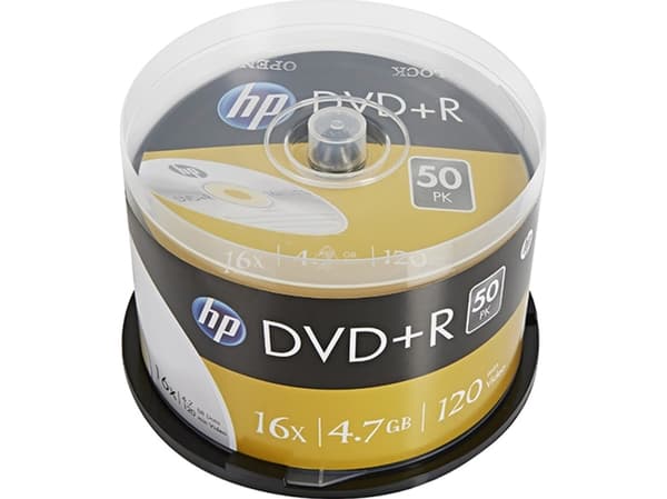 HP DRE00026, DVD+R, 120 mm, Kakbox, 50 styck, 4,7 GB