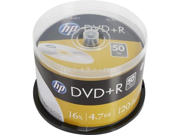 HP DRE00026, DVD+R, 120 mm, Kakbox, 50 styck, 4,7 GB