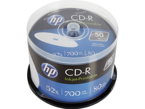 HP CRE00017WIP, 52x, CD-R, 120 mm, 700 MB, Kakeboks, 50 stykker