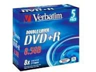 Verbatim - 5 x DVD+R DL - 8.5 GB (240 min) 8x - matt sølv - CD-eske
