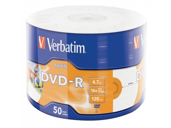 Verbatim 43793, DVD-R, 120 mm, Tulostettava, Akseli, 50 kpl, 4,7 GB