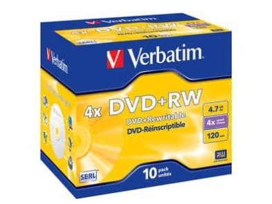 Verbatim - 10 x DVD+RW - 4.7 GB (120 min) 4x - matt sølv - CD-eske