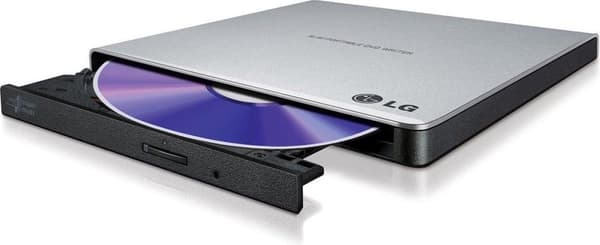 Hitachi-LG ohut kannettava DVD-kirjoitin Hopea
