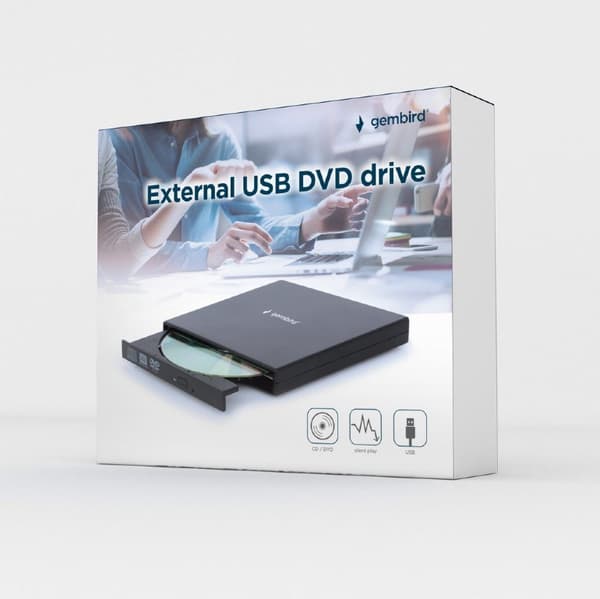 Gembird DVD-USB-04 optisk diskdrev DVD±RW Sort