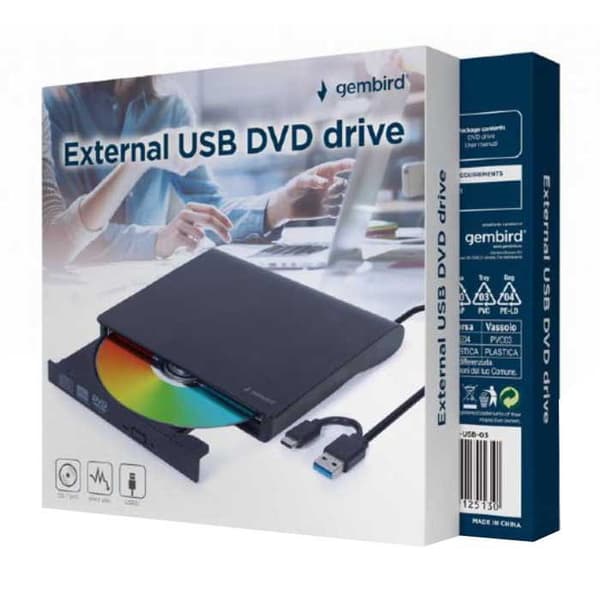 Gembird Extern Dvd-läsare Dvd-usb-03 Silver