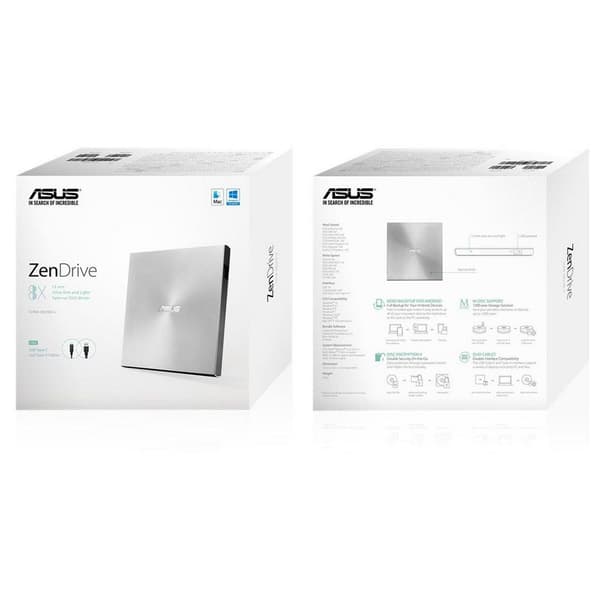 Asus Ulkoinen Usb-tallennin Sdrw-08u9m-u Hopeinen