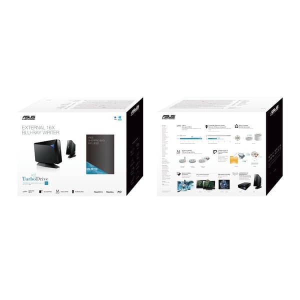 ASUS BW-16D1H-U PRO optisk skivenhet Blu-ray DVD Combo Svart