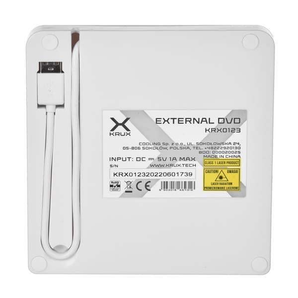 KRUX DVD-enhet, vit