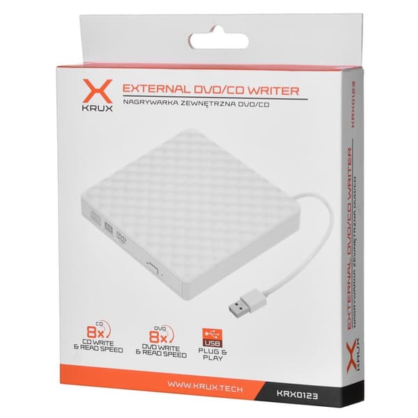 KRUX DVD-enhet, vit