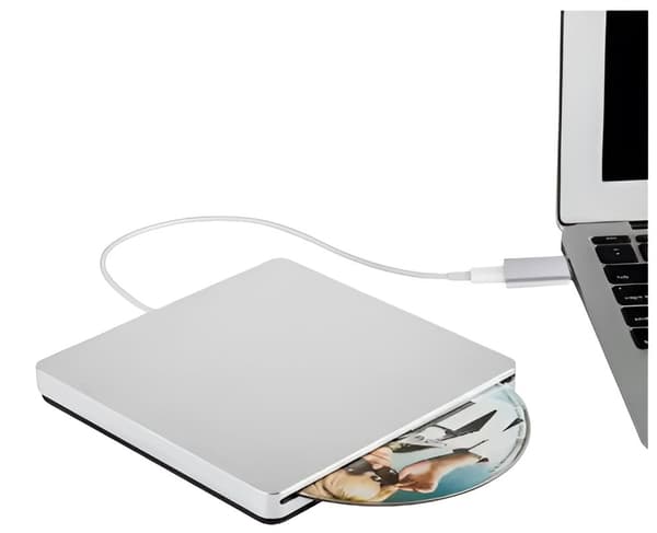 Bærbart cd/dvd-drev, kompatibelt med Mac/Windows/Linux USB-C