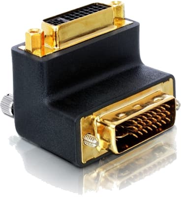 DeLOCK DVI-adapter, Dual Link DVI-I han-hun, vinklet, 24+5-pin hun -