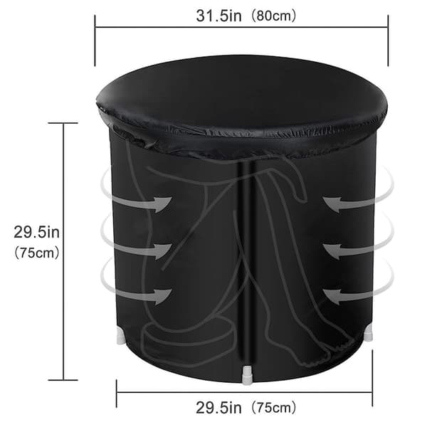 Kompakt og transportabelt koldtvandsbassin 75x75 cm med materiale med høj densitet
