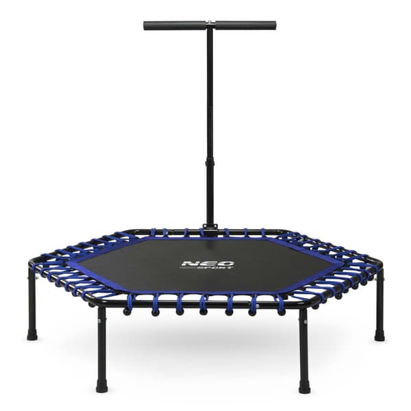 Fitness trampolin med håndtag 127 cm Neo-Sport - sekskantet blå