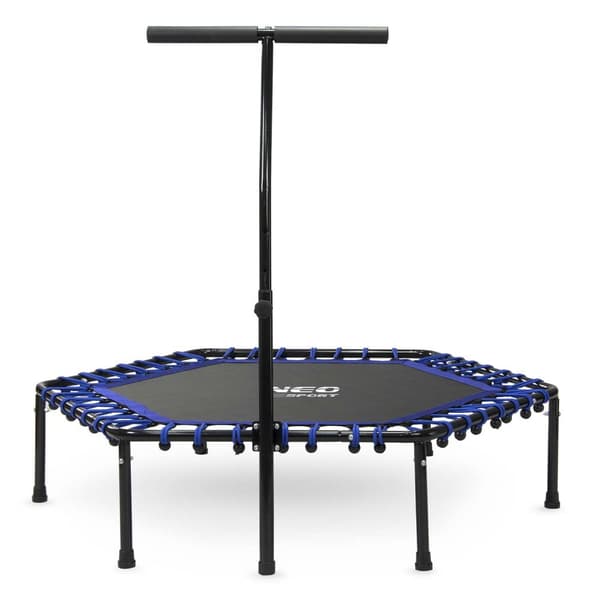 Fitness trampolin med håndtag 127 cm Neo-Sport - sekskantet blå