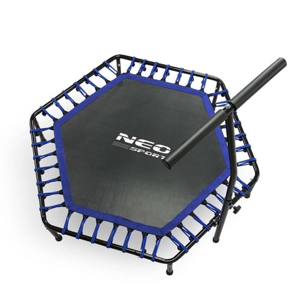 Fitness trampolin med håndtag 127 cm Neo-Sport - sekskantet blå