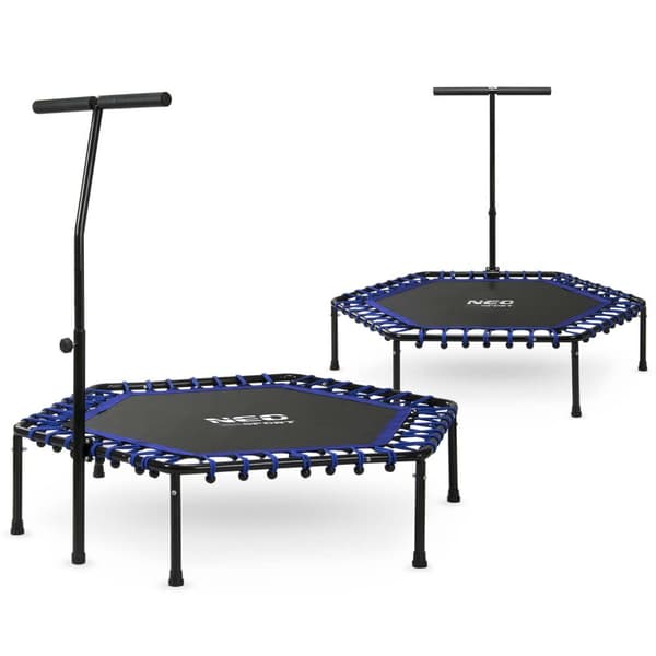 Fitness trampolin med håndtag 127 cm Neo-Sport - sekskantet blå
