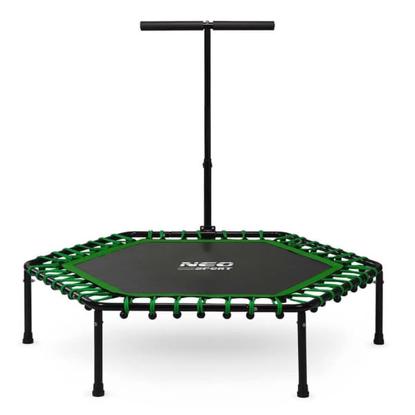 Fitness trampoliini kahvalla 127 cm Neo-Sport - kuusikulmainen vihreä