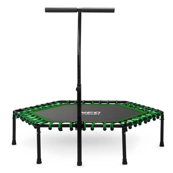 Fitness trampoliini kahvalla 127 cm Neo-Sport - kuusikulmainen vihreä