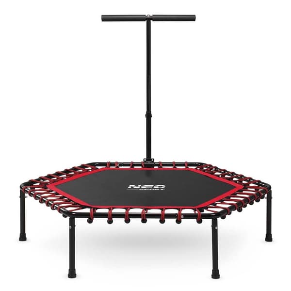 Fitness trampolin med håndtag 127 cm Neo-Sport - sekskantet rød