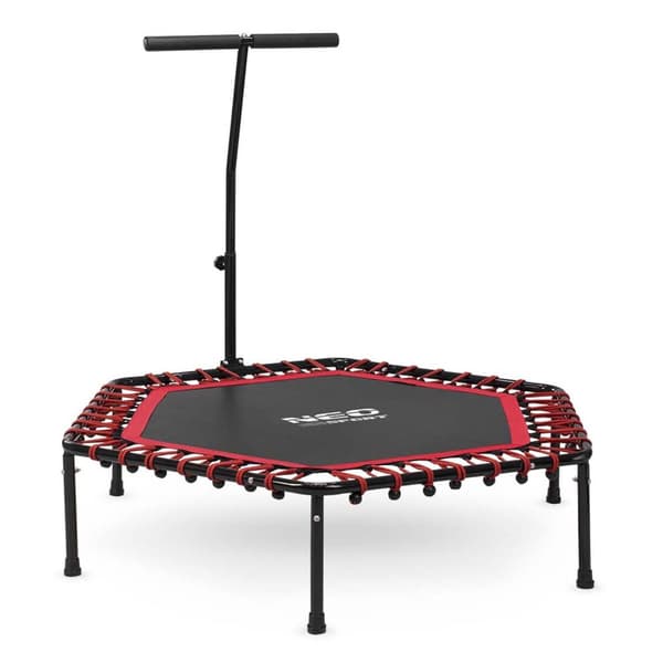 Fitness trampolin med håndtag 127 cm Neo-Sport - sekskantet rød