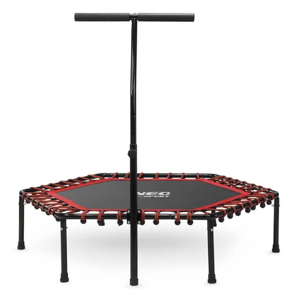 Fitness trampolin med håndtag 127 cm Neo-Sport - sekskantet rød