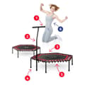 Miniatyrbillede 7 af 8: Fitness trampolin med håndtag 127 cm Neo-Sport - sekskantet rød