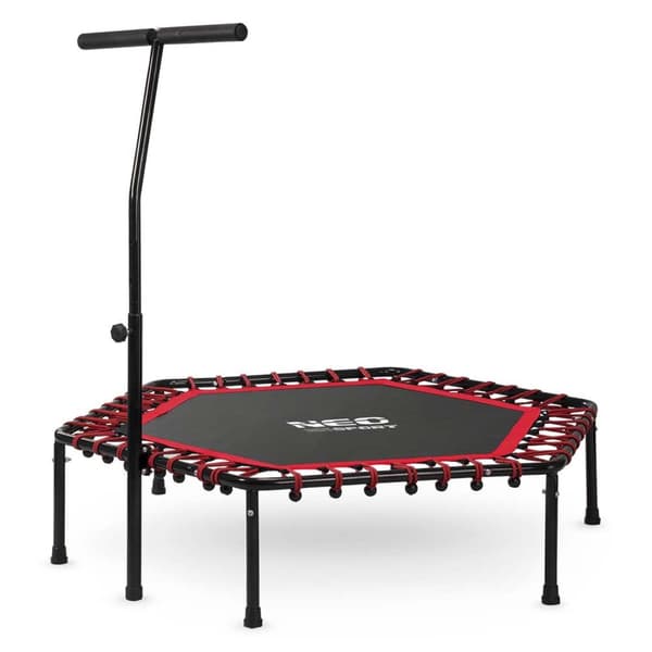 Fitness trampolin med håndtag 127 cm Neo-Sport - sekskantet rød