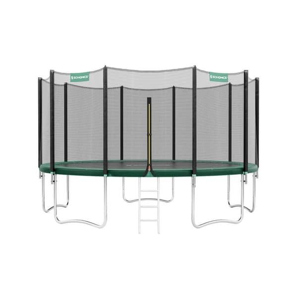 Puutarhatrampoliini Ø 427 cm turvaverkolla