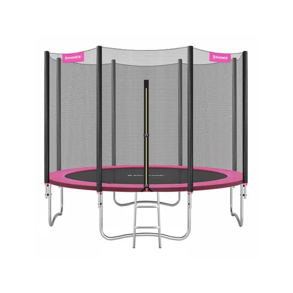 Trampoliini Ø 305 cm pinkillä turvaverkolla