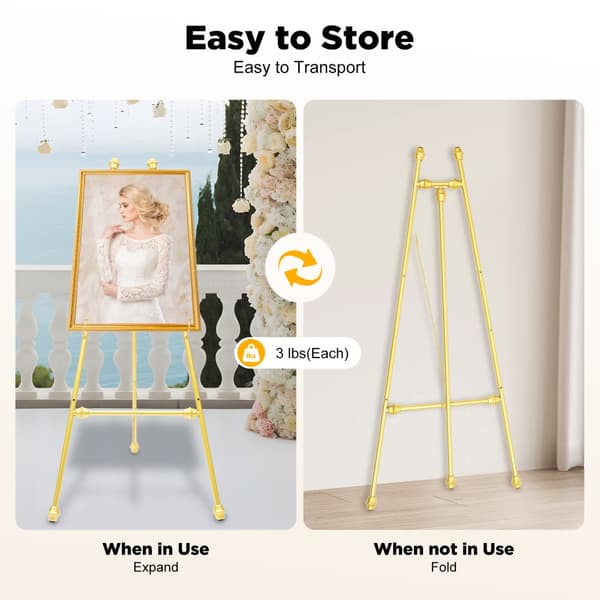 Guldbröllopsgolvställ med justerbara krokar, stabil konstruktion, modern design