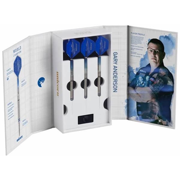 Paket med 4 Unicorn Gary Anderson Phase 3 90% Tungsten Dart - Blå