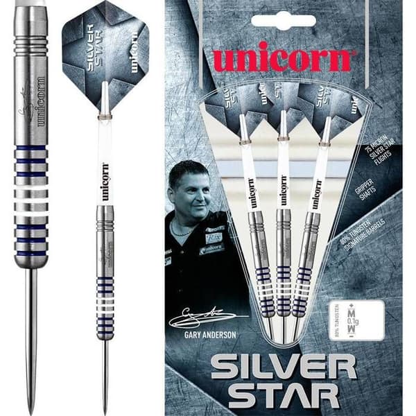 Enhörning Gary Anderson Silverstar 80% P1 - Dartpilar spikstål