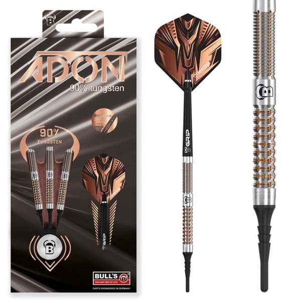 Fläskpilar - Bull Darts - Adon - 90% tungsten - 18g - Silver och brons