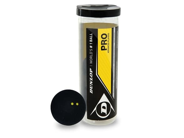 Squash balls 2 yellow dots DUNLOP PRO 3-tube PSA/WSA official