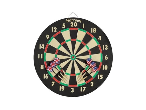 Harrows Darts World Champion Family Dart Game, Dartboard, Sort, Grønn, Rød, Gult, Bust, 45,7 cm (18"), 6 stykker