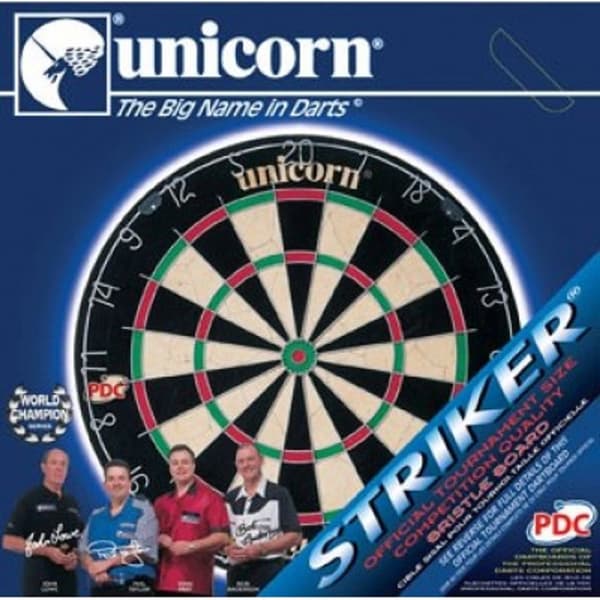 Unicorn Striker Sisal Bristle Dartboard Black 46cm