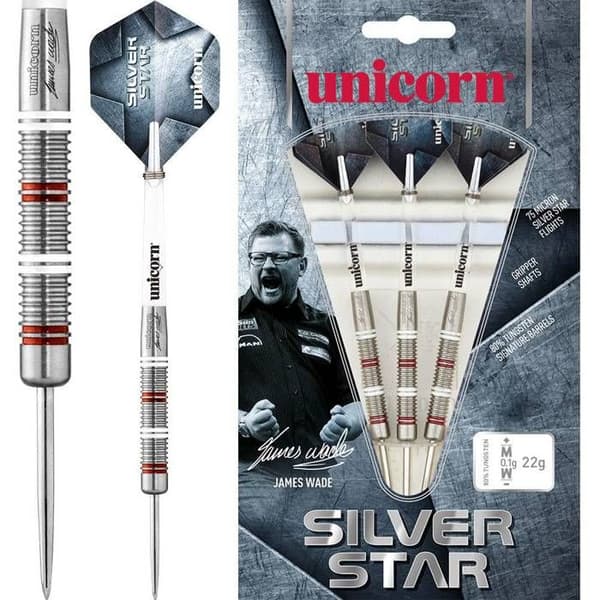 UNICORN Silver Starjames Wade 80% Dart - Vikt 24g - Stålspets - Paket med 3