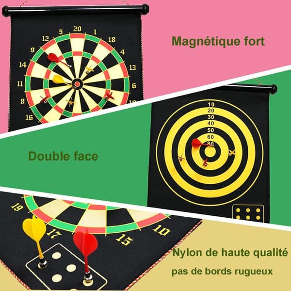 Dartspel-Dartspel-Magnetsikt för Nerf-Mål för Darts Ø38cm-Säker för Barn och Vuxna Dartspel