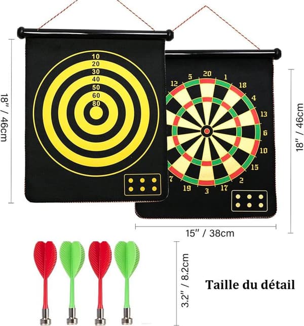 Dartspel-Dartspel-Magnetsikt för Nerf-Mål för Darts Ø38cm-Säker för Barn och Vuxna Dartspel