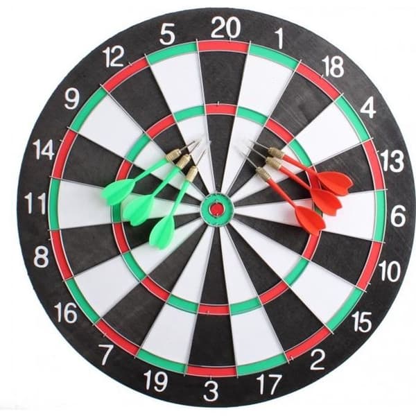 Master Dart Dartboard - 16" - 6 pilar ingår - Inomhus - Flerfärgad