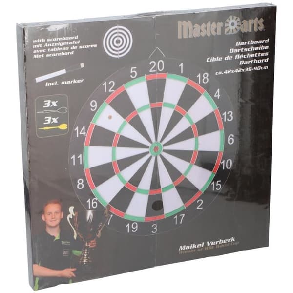 Master Dart darttavla - Med 6 pilar - Kartong resultattavla - 41cm