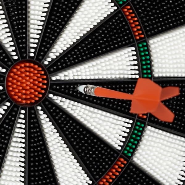 Relaxdays Dart Target 42 cm barn Darttavla bas med 6 pilar svart-vita