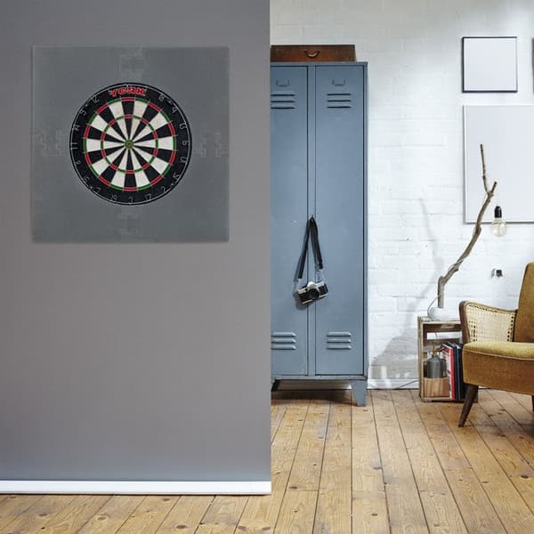 Relaxdays Skyddsramp kvadratisk "R6" målspel dartboard 4 delar EVA HxlxP: 71 x 71 x 3 cm, vinröd