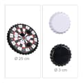 Miniatyrbild 4 av 6: Relaxdays Kapseldartspel, magnetisk måltavla, fest, dryck, med 6 delar, diameter 25 cm, svart
